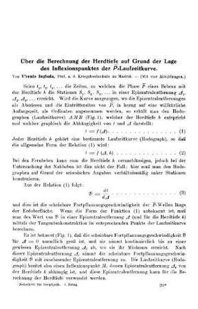 Über die Berechnung der Herdtiefe auf Grund der Lage des Inflexionspunktes der P-Laufzeitkurve