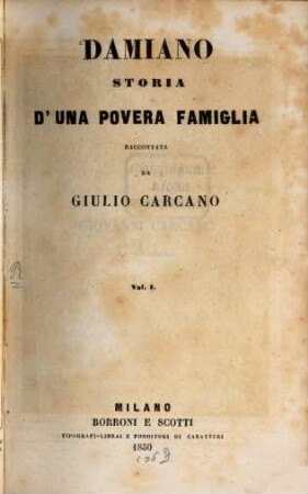 Damiano : Storia d'una povera famiglia, 1