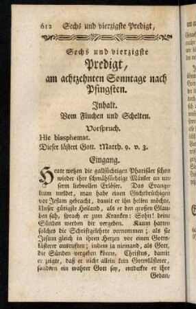 612-625, Sechs und vierzigste Predigt