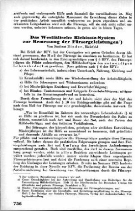 Das Westfälische Richtsatz-System zur Bemessung der Fürsorgeleistungen