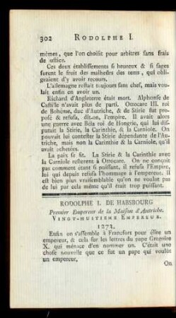 Rudolphe I. De Habsbourg Premier Empereur de la Maison d'Autriche. Vingt-Huitieme Empereur.