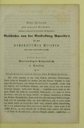 Erstes Kapitel: Vorläufiger Ueberblick