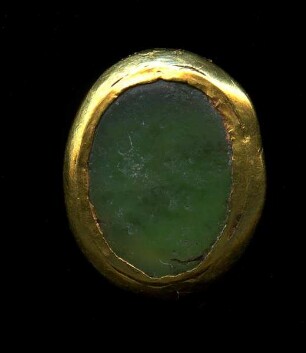 Schatzfund von Palaiokastron – Teil eines Kolliers (Glas in Goldkastenfassung)