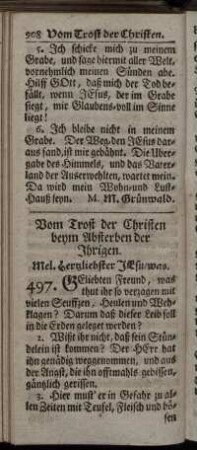 Vom Trost der Christen beym Absterben der Ihrigen