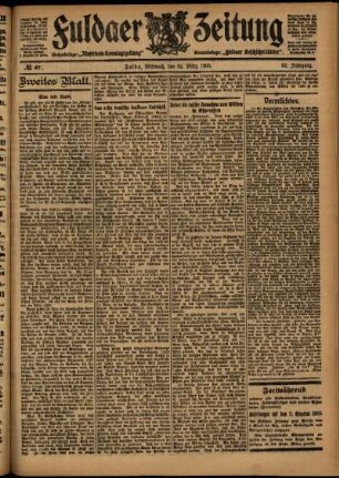 Zweite Ausgabe vom Mittwoch, den 22. März 1905.