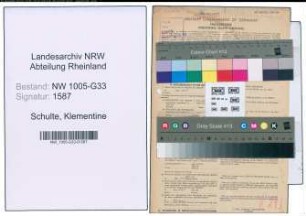Entnazifizierung Klementine Schulte , geb. 18.01.1894 (Jugendleiterin)