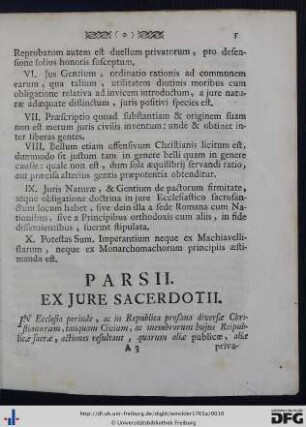 Pars II. Ex Jure Sacerdotii.