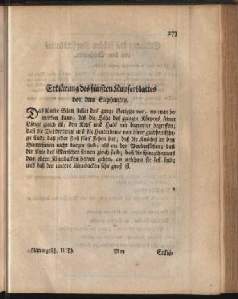 Erklärung des fünften Kupferblattes von dem Elephanten