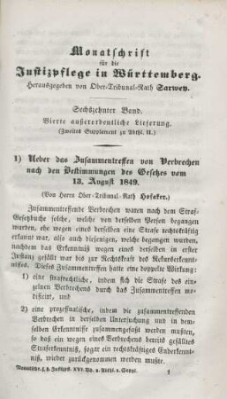 Vierte außerordentliche Lieferung. (Zweites Supplement zu Abthl. II)