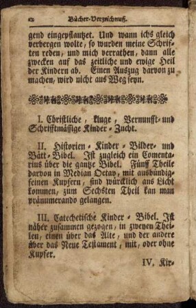 Bücher-Verzeichnuß.
