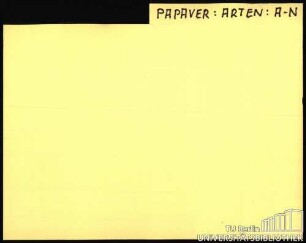 PAPAVER: Allgemein; Arten A-N