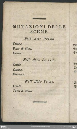 Mutazioni Delle Scene / Verwandlungen der Scenen