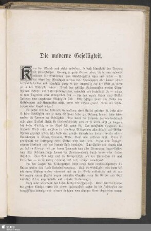 Die moderne Geselligkeit