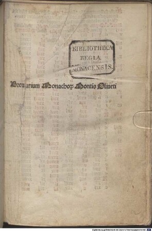 Breviarium Benedictinum congregationis sanctae Mariae Montis Oliveti : [1-5]. [1], Kalendarium