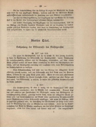 Vierter Titel. Vollziehung der Erkenntnisse des Reichsgerichts