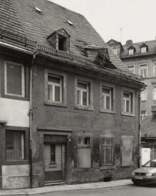 Mittweida, Wohnhaus : Mittweida. Wohnhaus, Freiberger Straße 10, (um 1810). Traufseite
