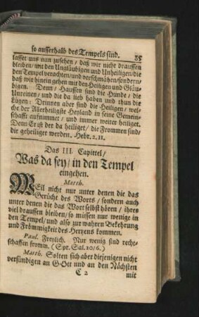 Das III. Capittel. Was da sey/ in den Tempel eingehen.
