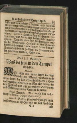 Das III. Capittel. Was da sey/ in den Tempel eingehen.