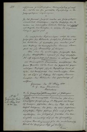 Genehmigung des Ankaufs des Hauses der verstorbenen Geheimen Justizrätin Heyne.