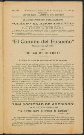 1919000378: El camino del ensueño : romance del siglo XIII