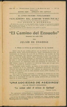 1919000378: El camino del ensueño : romance del siglo XIII
