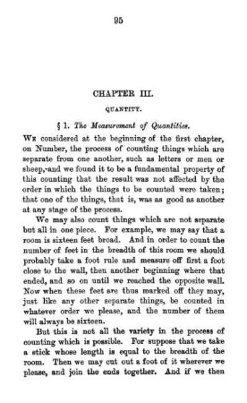 Chapter III. Quantity.
