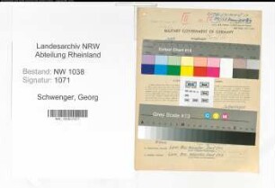 Entnazifizierung Georg Schwenger , geb. 23.09.1910 (Ingenieur)