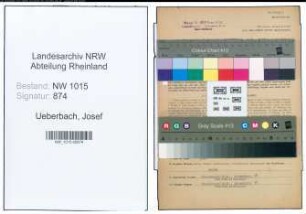 Entnazifizierung Josef Ueberbach , geb. 01.12.1912 (Buchhalter)