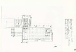 Krankenhaus für präventive und kurative Medizin, Berlin-Lankwitz (Diplomarbeit bei Peter Poelzig): Grundriss Kellergeschoss 1:200