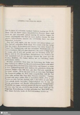 XI. Lessing Und Freund Hein