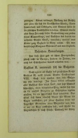 Besondere Bemerkungen