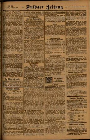 Zweite Ausgabe vom Samstag, den 10. April 1920.