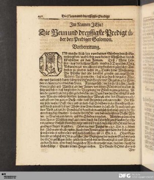 Die Neun und dreyssigste Predigt über den Prediger Salomon.
