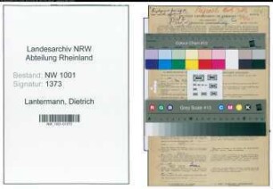 Entnazifizierung Dietrich Lantermann, geb. 11.08.1896 (Angestellter)