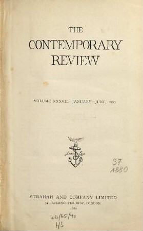 Contemporary review. 37. 1880