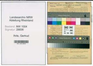 Entnazifizierung Gertrud Ihrle , geb. 03.04.1901 (Postarbeiterin)