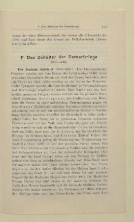 F. Das Zeitalter der Perserkriege