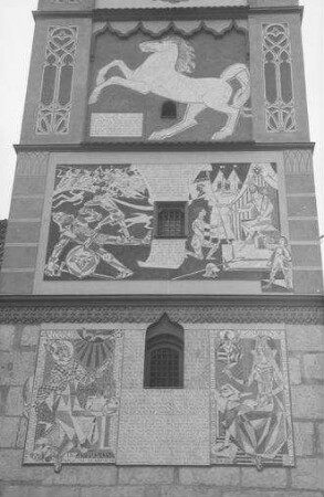 Lauingen: Gemälde [Fresken] am [Schimmel]turm