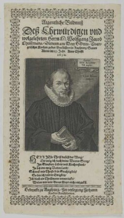 Bildnis des Wolffgang Jacob Christmann
