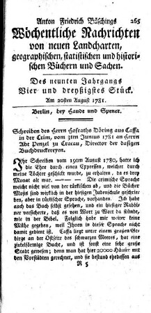 Vier und dreyßigstes Stück