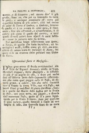 Osservazioni fatte a Monsoglio.