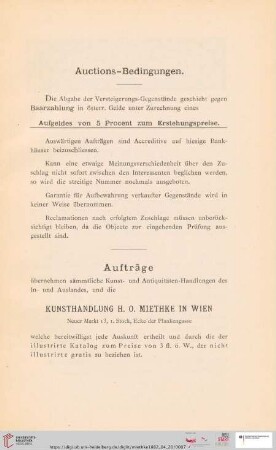 Auctions-Bedingungen / Aufträge