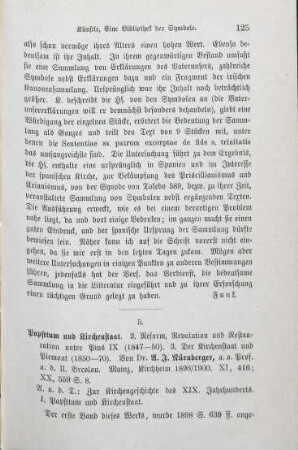 125-126 [Rezension] Nürnberger, August, Papsttum und Kirchenstaat; 2. und 3. Band