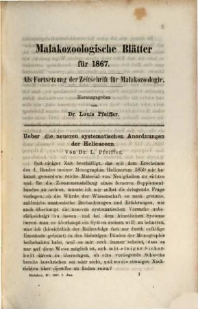 Malakozoologische Blätter. 14, 14. 1867