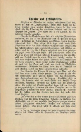 Theater und Festlichkeiten.