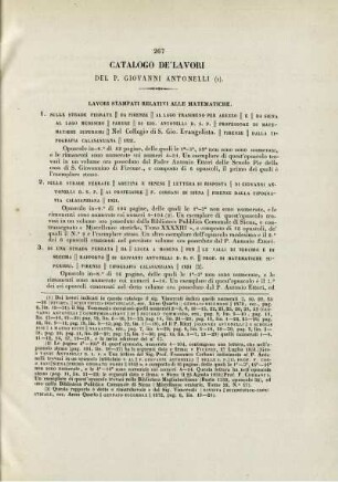 Catalogo de' lavori del P. Giovanni Antonelli.