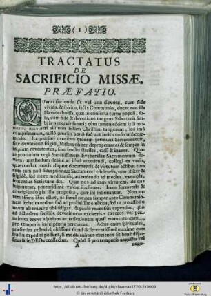 Tractatus De Sacrificio Missae