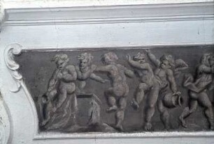 Flußgott und Zug aus Kindern mit Panther und Schafsbock