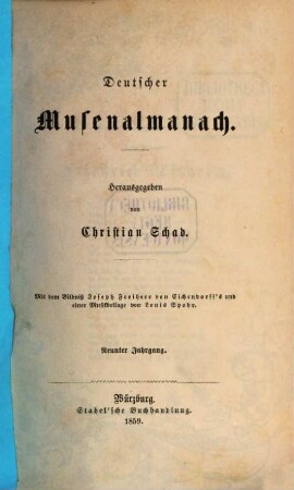 Deutscher Musenalmanach, 9. 1859, 1