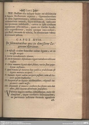 Caput XVIII. De solennitatibus quae in dimißione Legatorum observantur